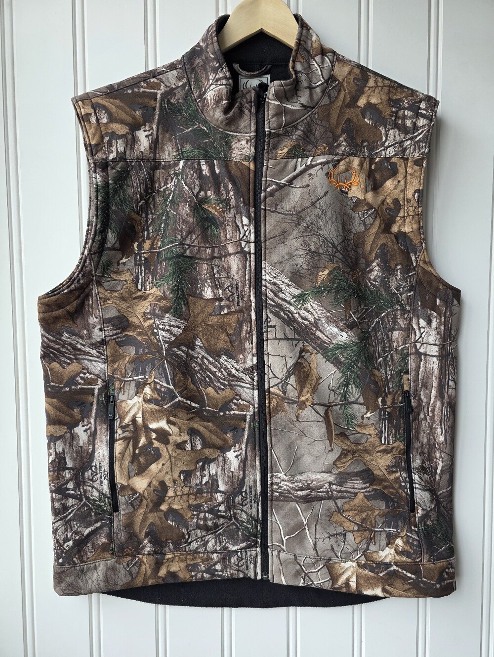 Cinch Outdoor Realtree Camo Hunting Zip Up Vest Green Brown Mens XL